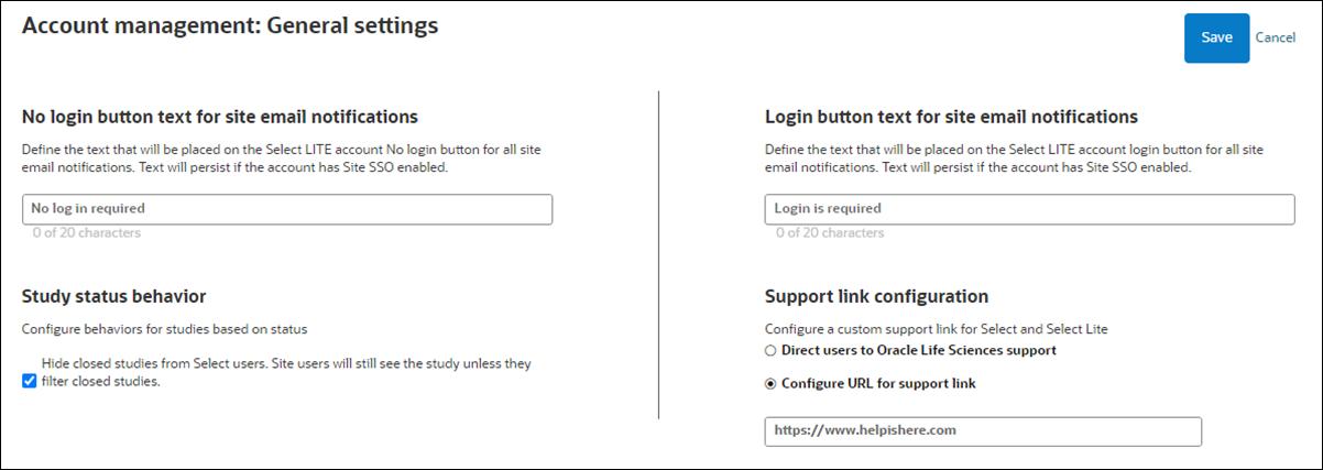Configure custom login no login button text