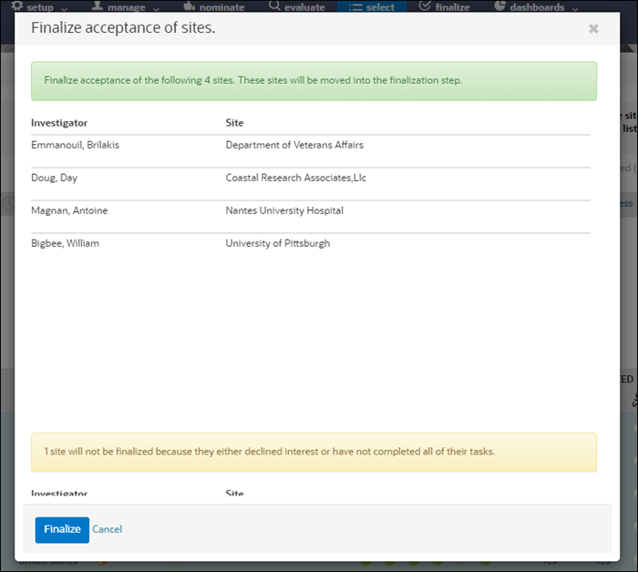 Step 3 – Finalize acceptance
