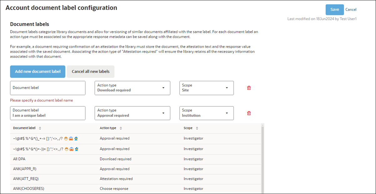 Enhanced Account document label configuration page uses Oracle standard inputs and controls Enhanced Account document label configuration page uses Oracle standard inputs and controls