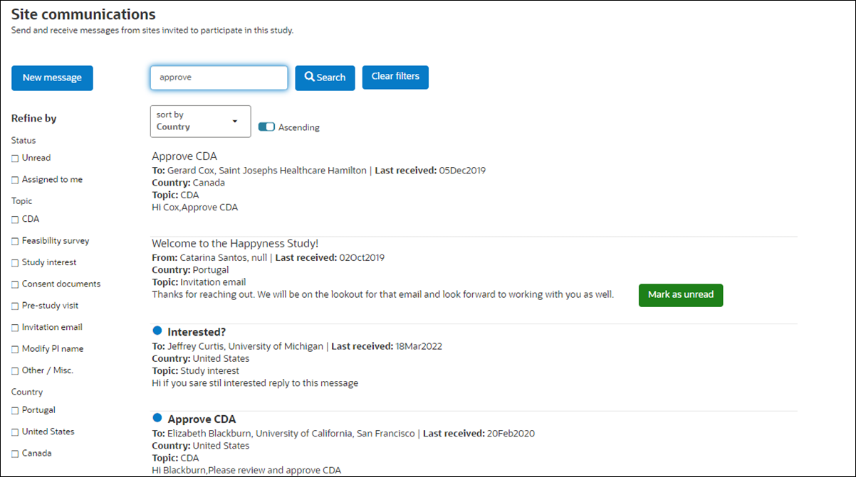 Redesigned Site Communications page uses standard Oracle fields and input controls Redesigned Site Communications page uses standard Oracle fields and input controls