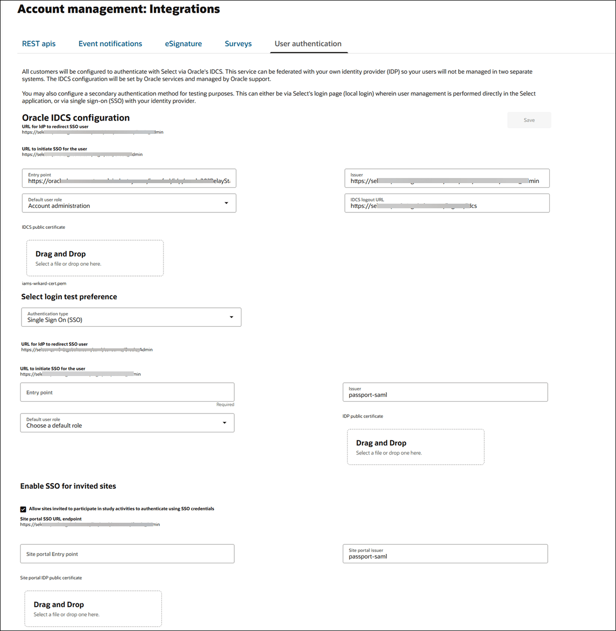 Account user authentication settings Account user authentication settings