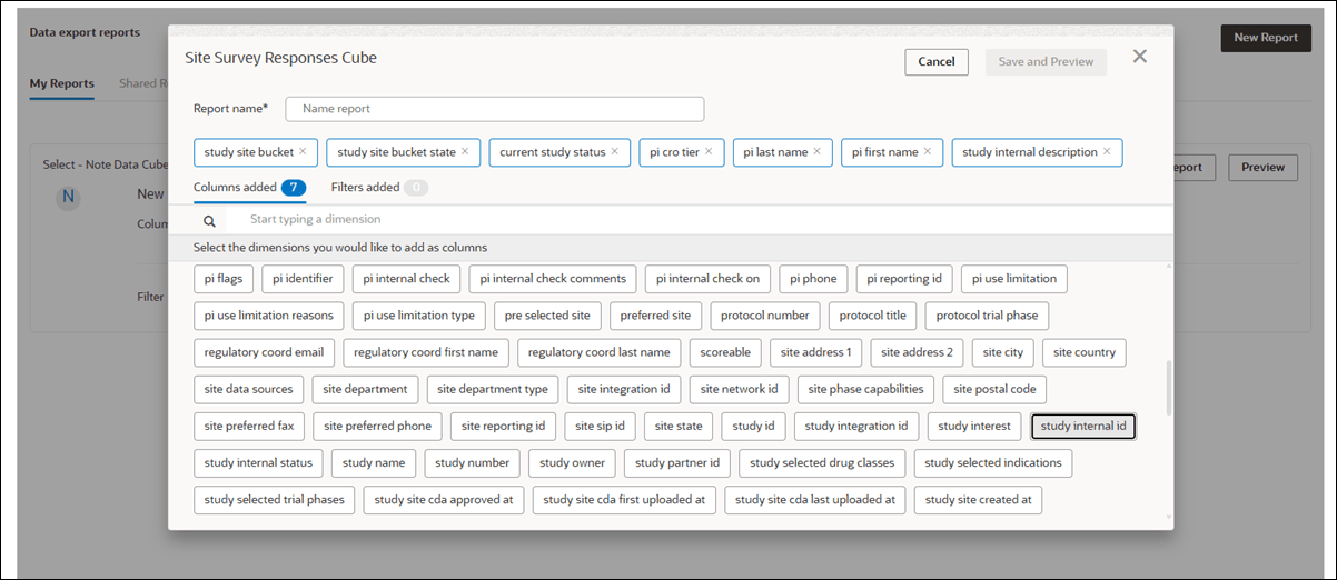 Data Export Utility showing extract creation using the Site Survey Responses cube Data Export Utility showing extract creation using the Site Survey Responses cube