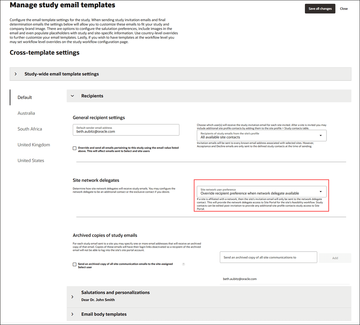 Study email template site network delegates option Study email template site network delegates option