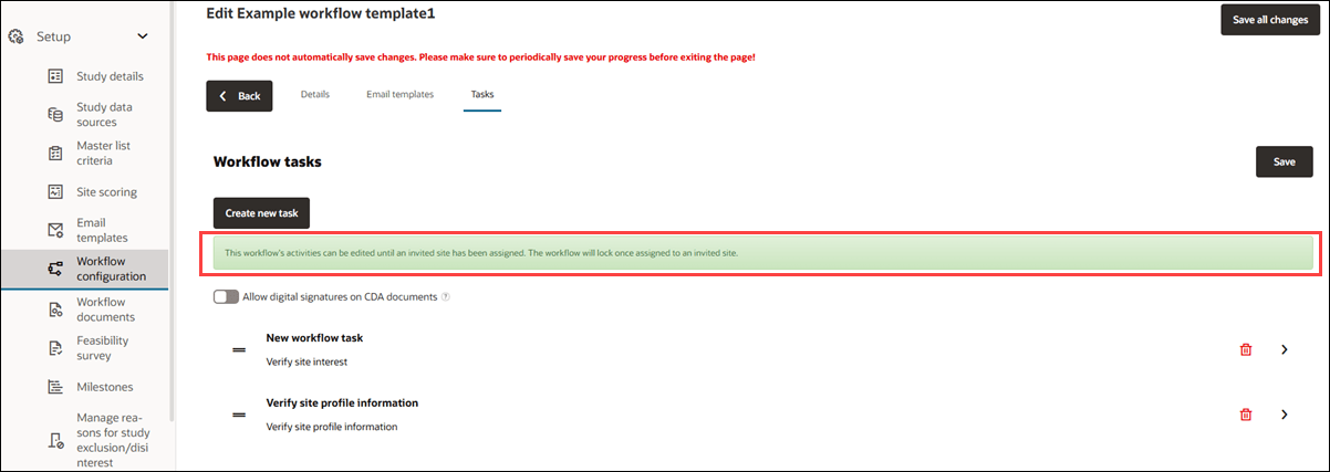 Workflow task helper text displayed above the task list for an unassigned workflow. Workflow task helper text displayed above the task list for an unassigned workflow.