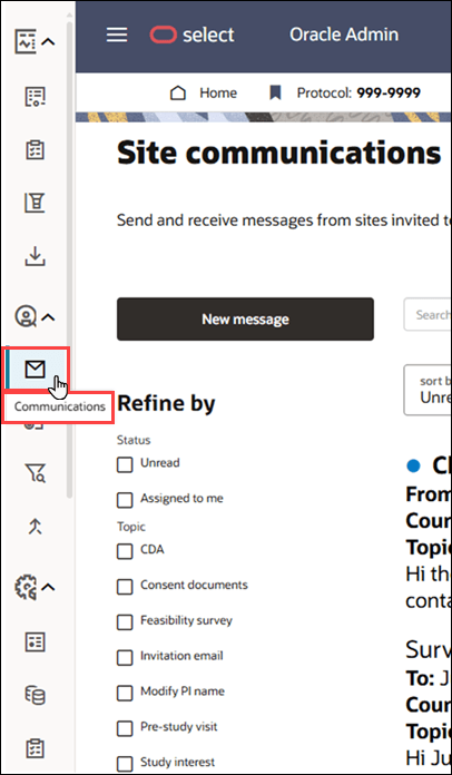 Collapsed global navigation menu with icon hover over tooltip