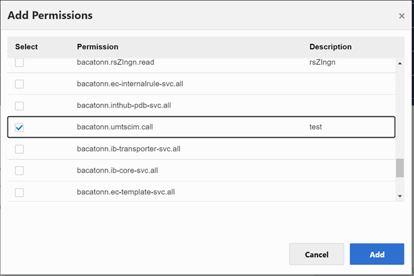 Permissions are check boxes that you must select.