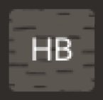 grey box with the initials HB inside