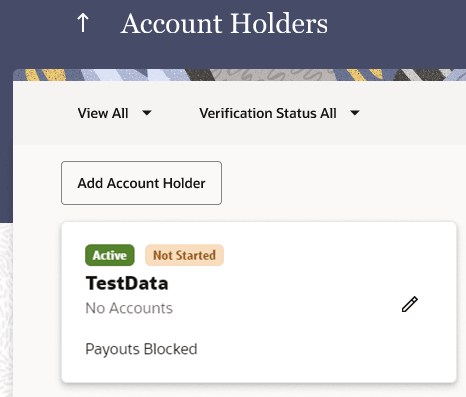 This image shows the screen where you select the account holder.