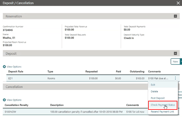 shows how to check the Payment Status