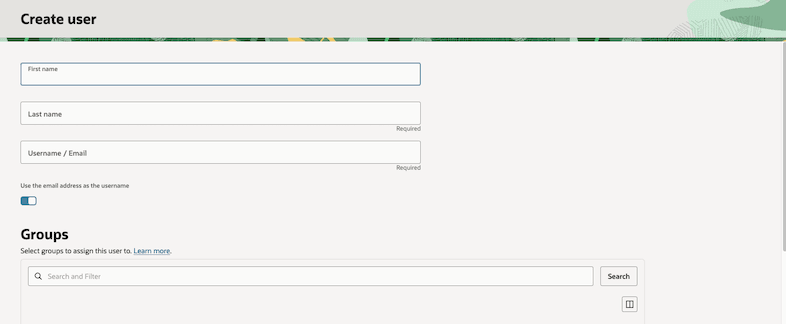 OCI IAM Create a User