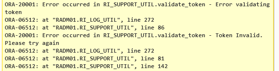 Invalid Token Error Returned by PL/SQL Invalid Token Error Returned by PL/SQL