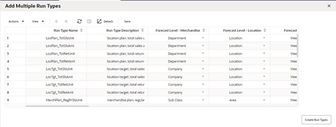 Add multiple run types.