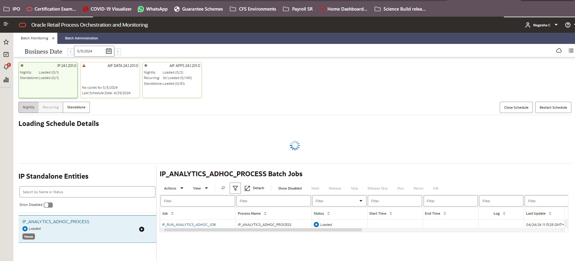 This image shows the ip standalone adhoc job.
