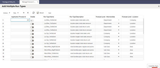 Add multiple run types. Add multiple run types.