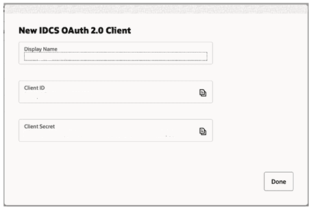 This figure shows the dialog box for the new OAuth client. This figure shows the dialog box for the new OAuth client.