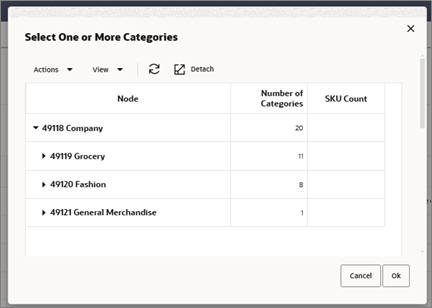 This image displays the category selection tab.