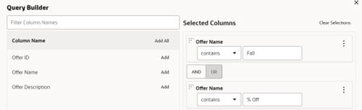 This image shows the query builder. This image shows the query builder.
