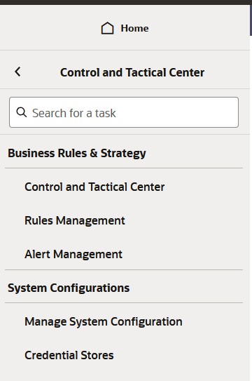 This image shows the Task menu.