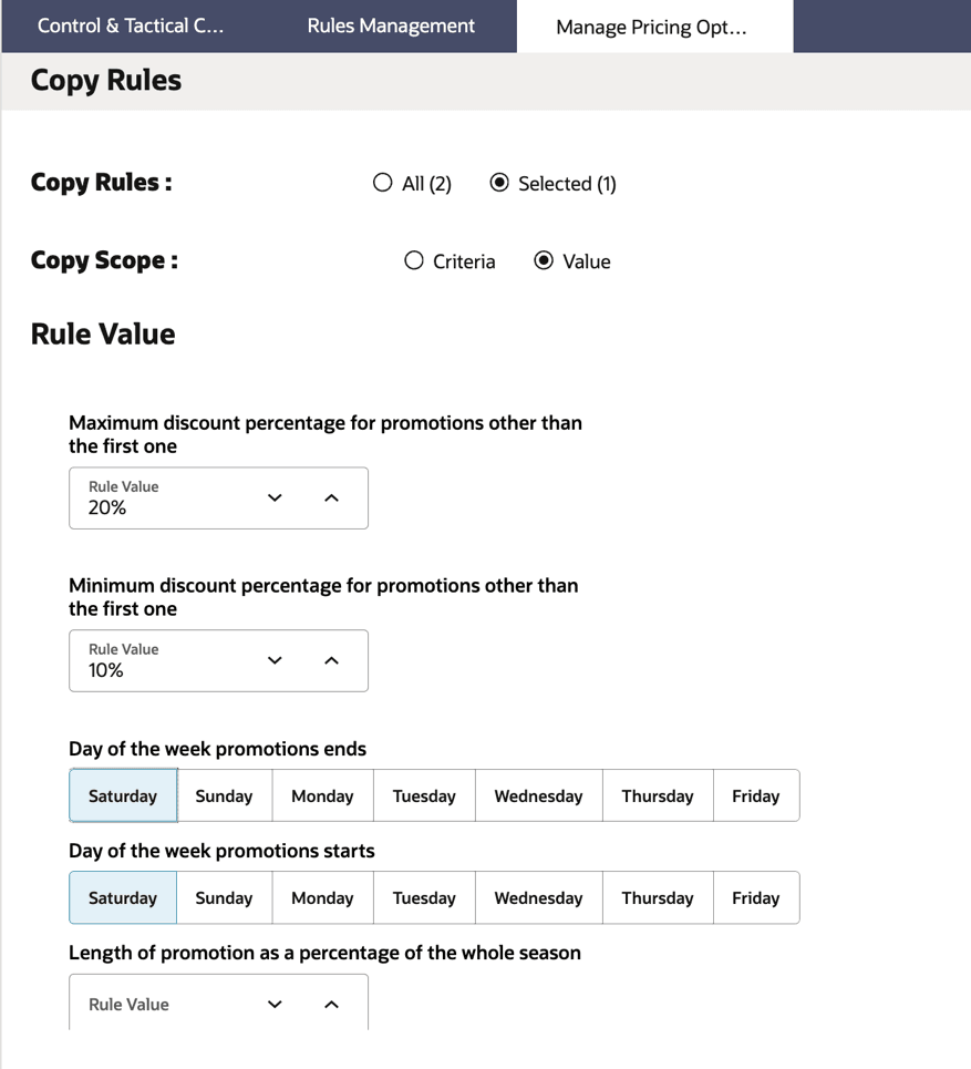 Copy Rules - Update Value Copy Rules - Update Value