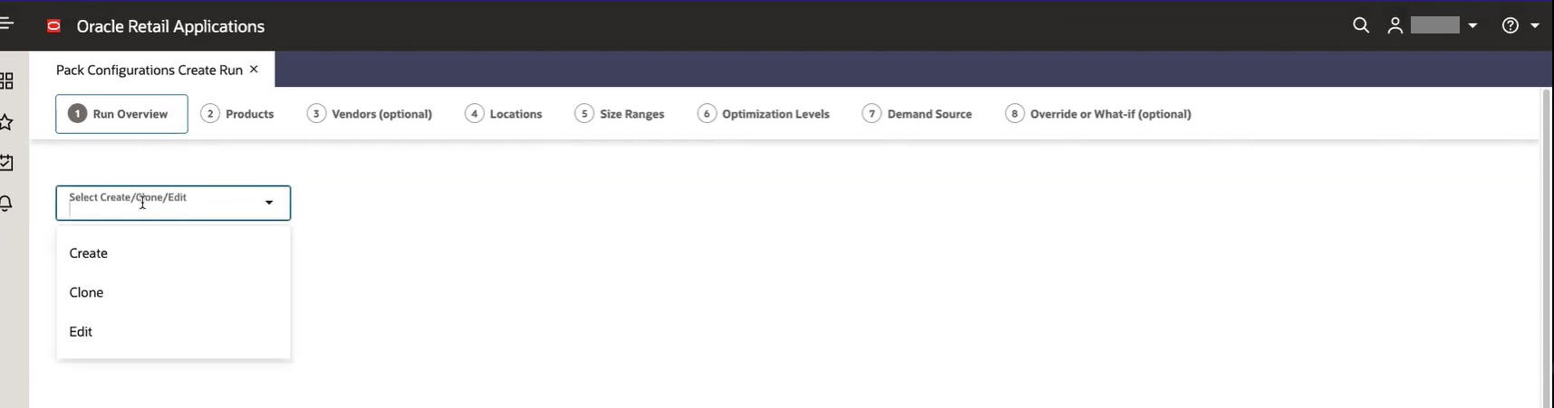 This image shows create run task.