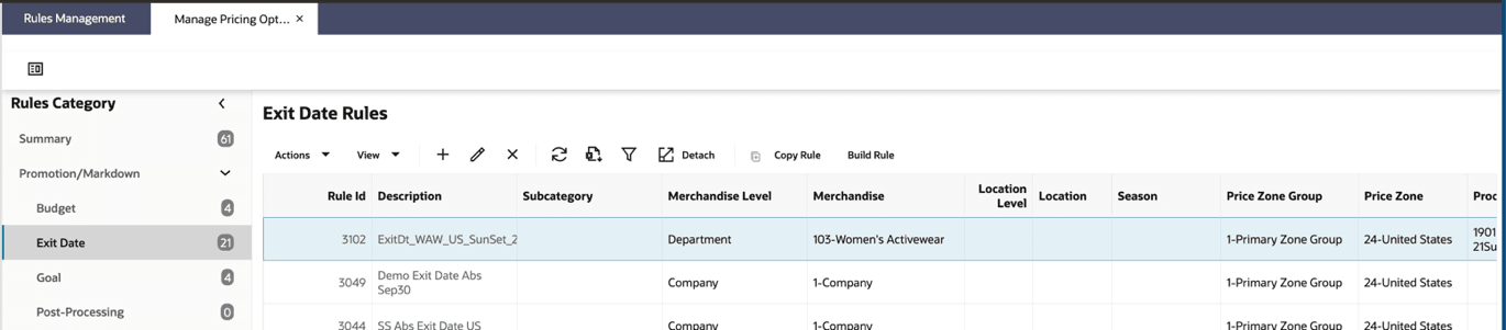 Exit Date Rule Created