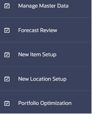 This image shows selecting the Forecast Review task.