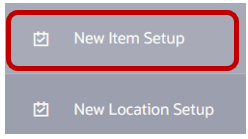 New Item Setup