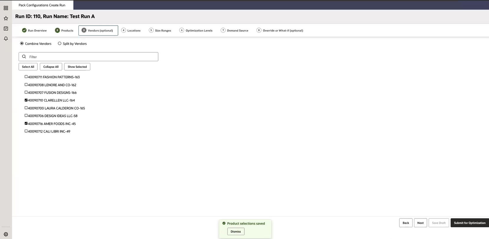 This image shows select vendors.