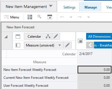 New Item Forecast View New Item Forecast View