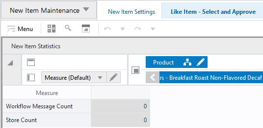 New Item Statistics View New Item Statistics View