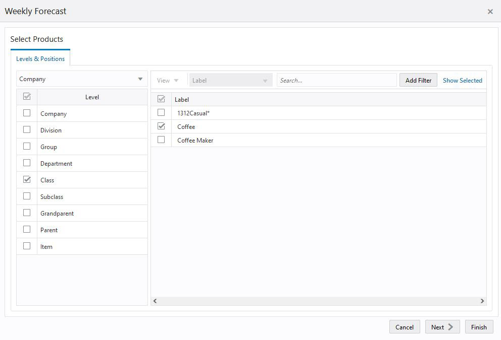 Workspace Wizard: Select Products Workspace Wizard: Select Products