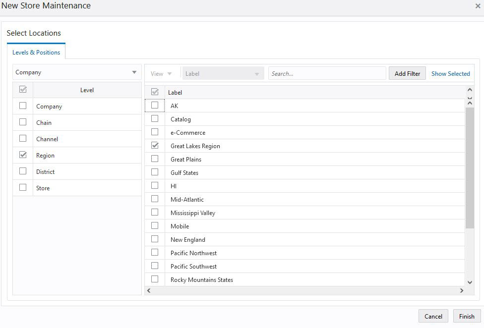 Workspace Wizard: Select Locations