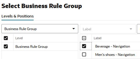 Workspace Wizard: Select Business Rule Groups