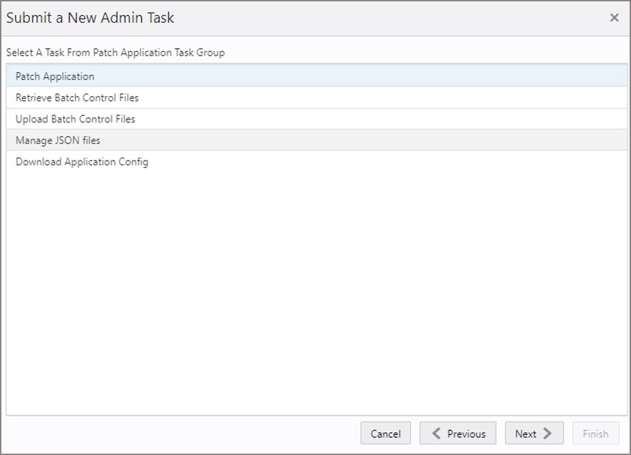 Select Patch Application Arguments