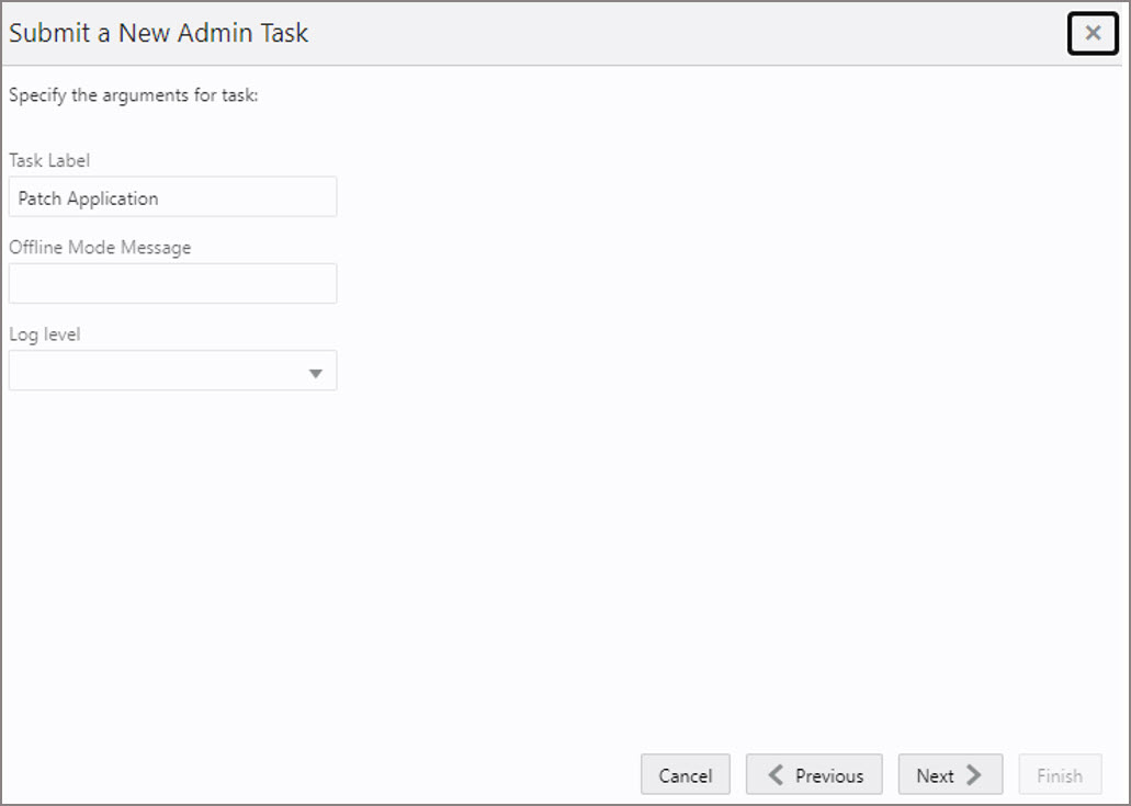 Select Patch RDF Cloud Service Domain Task Arguments