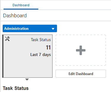 This image shows the Administration Dashboard selection.