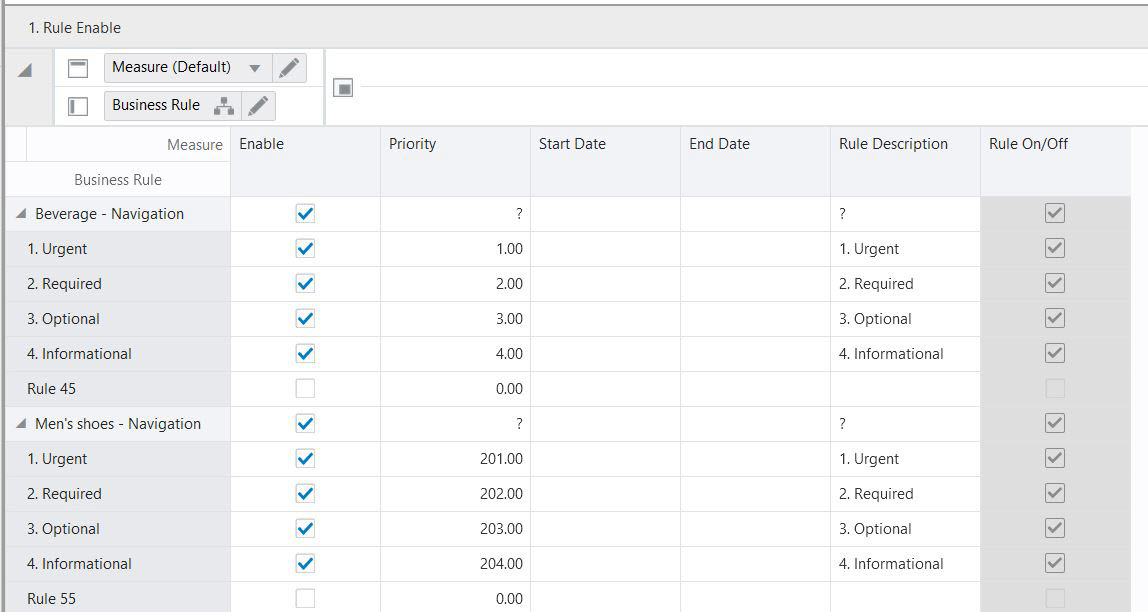 1. Rule Enable View