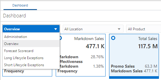 RDFCS Dashboard Selection