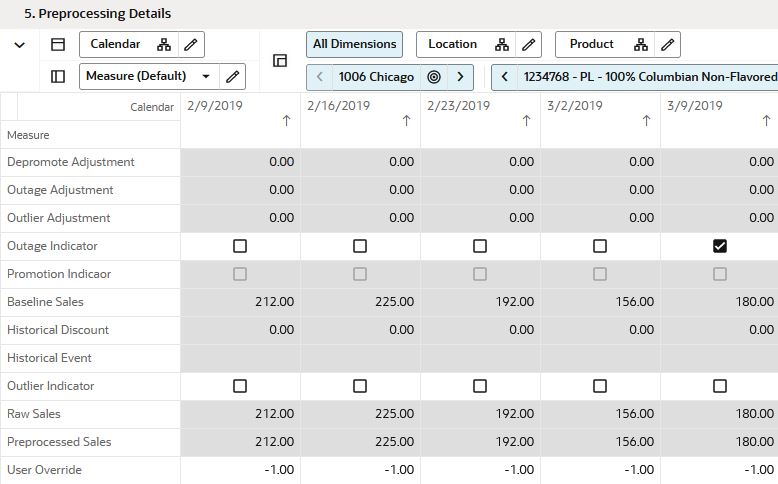 Preprocessing Details View