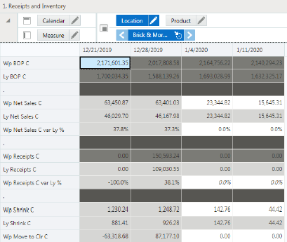 Receipts and Inventory View