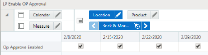 LP Enable OP Approval View LP Enable OP Approval View