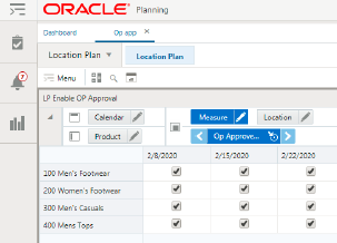 LP Enable OP Approval View