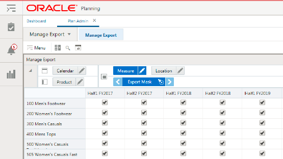 Manage Export View