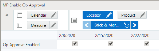 MP Enable OP Approval View MP Enable OP Approval View