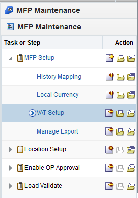 VAT Setup View