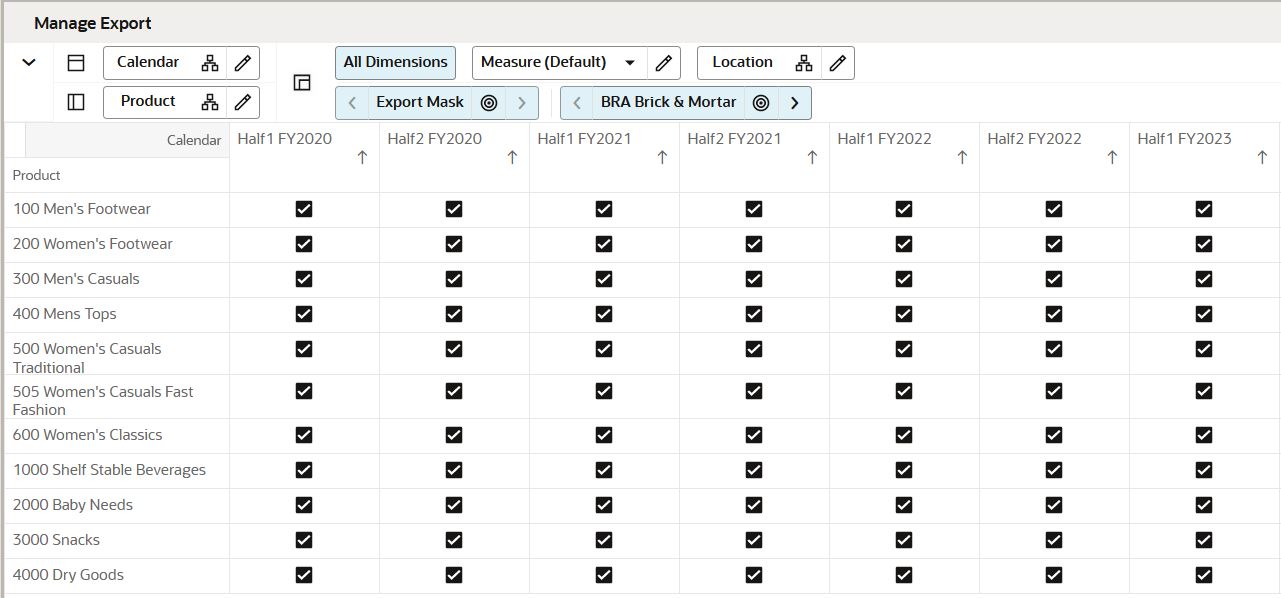Manage Export View