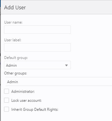 This figure shows the Add User screen.