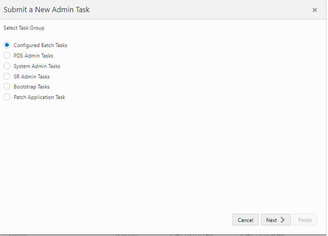 This figure shows the Select Task Group window.