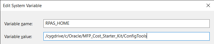 This image displays an example of RPAS_HOME Variable This image displays an example of RPAS_HOME Variable