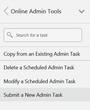 This figure shows the Administration tasks.